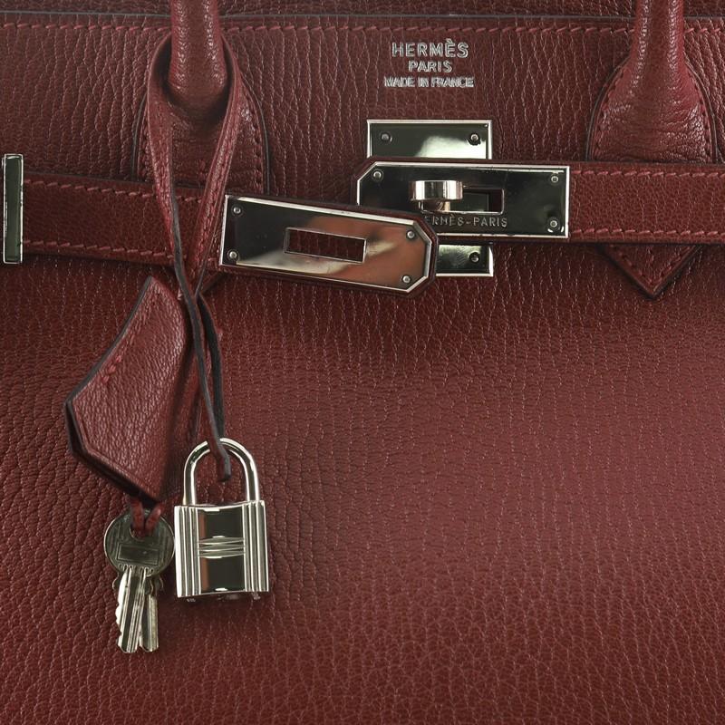 Women's Hermes HAC Birkin Bag Rouge H Chevre de Coromandel with Palladium Hardware 32