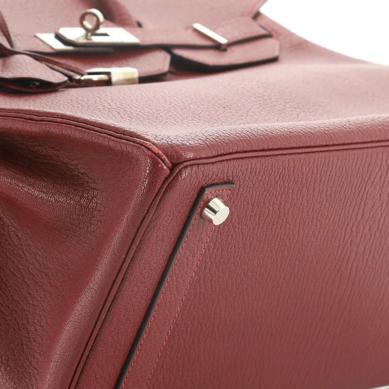 Hermes HAC Birkin Bag Rouge H Chevre de Coromandel with Palladium Hardware 32 1