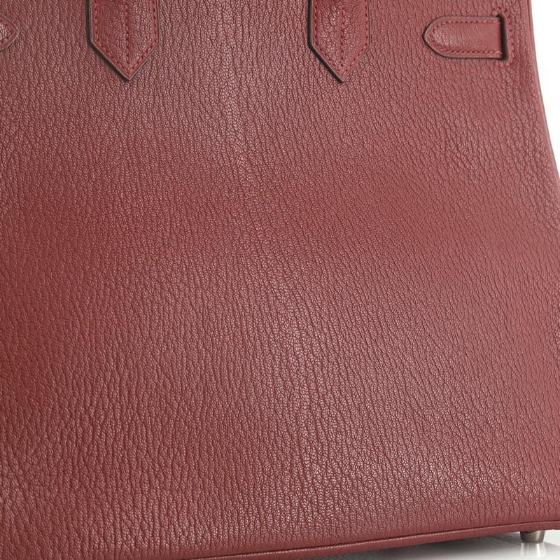 Hermes HAC Birkin Bag Rouge H Chevre de Coromandel with Palladium Hardware 32 2