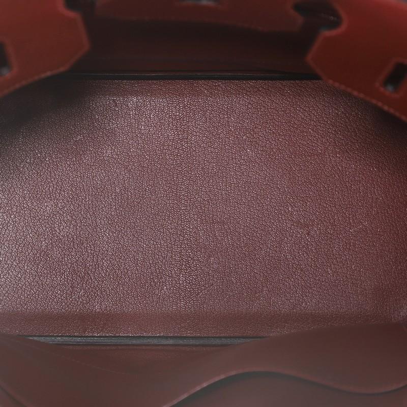 Hermes HAC Birkin Bag Rouge H Chevre de Coromandel with Palladium Hardware 32 4