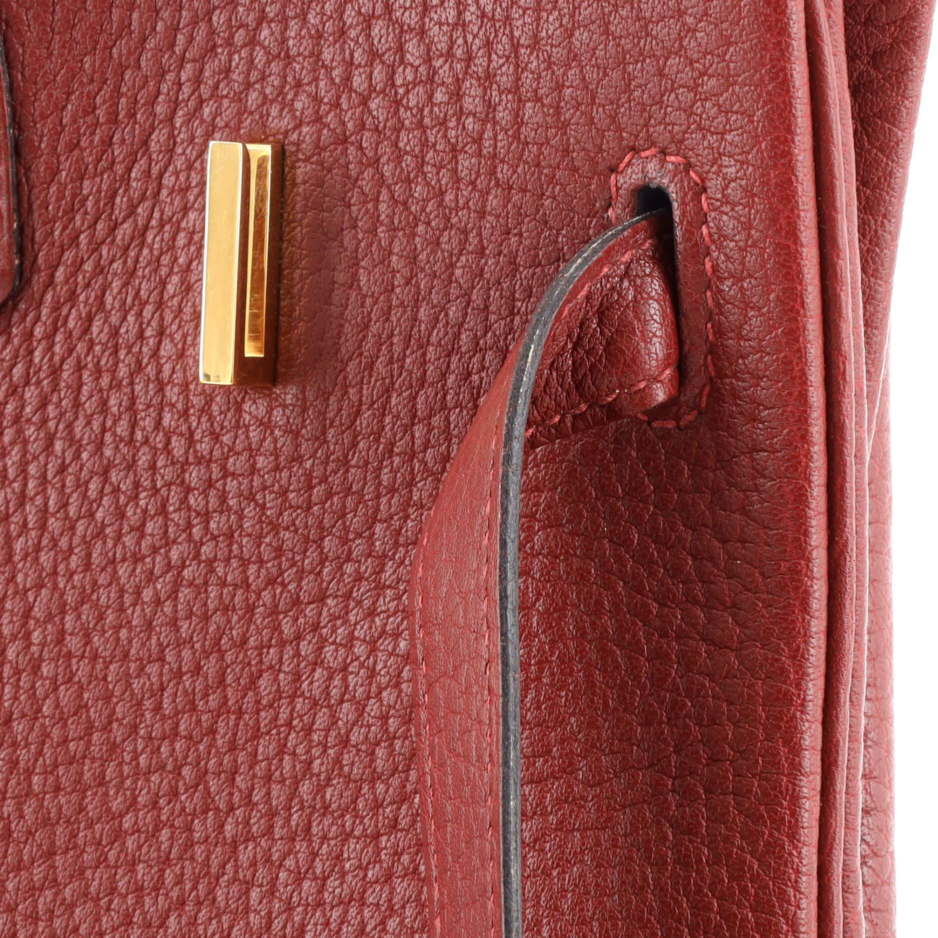 Hermes HAC Birkin Bag Rouge H Fjord with Gold Hardware 32 4