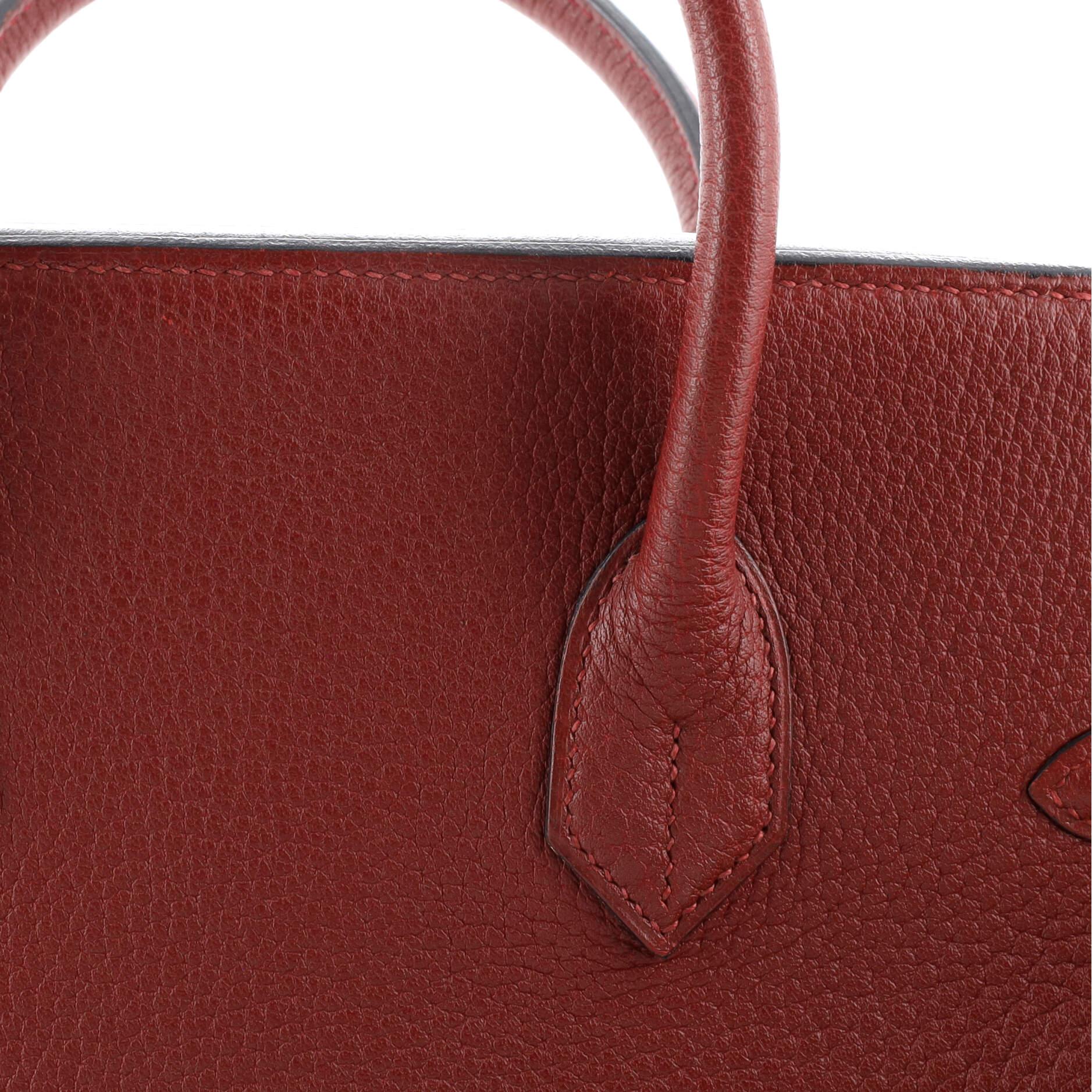 Hermes HAC Birkin Bag Rouge H Fjord with Gold Hardware 32 5