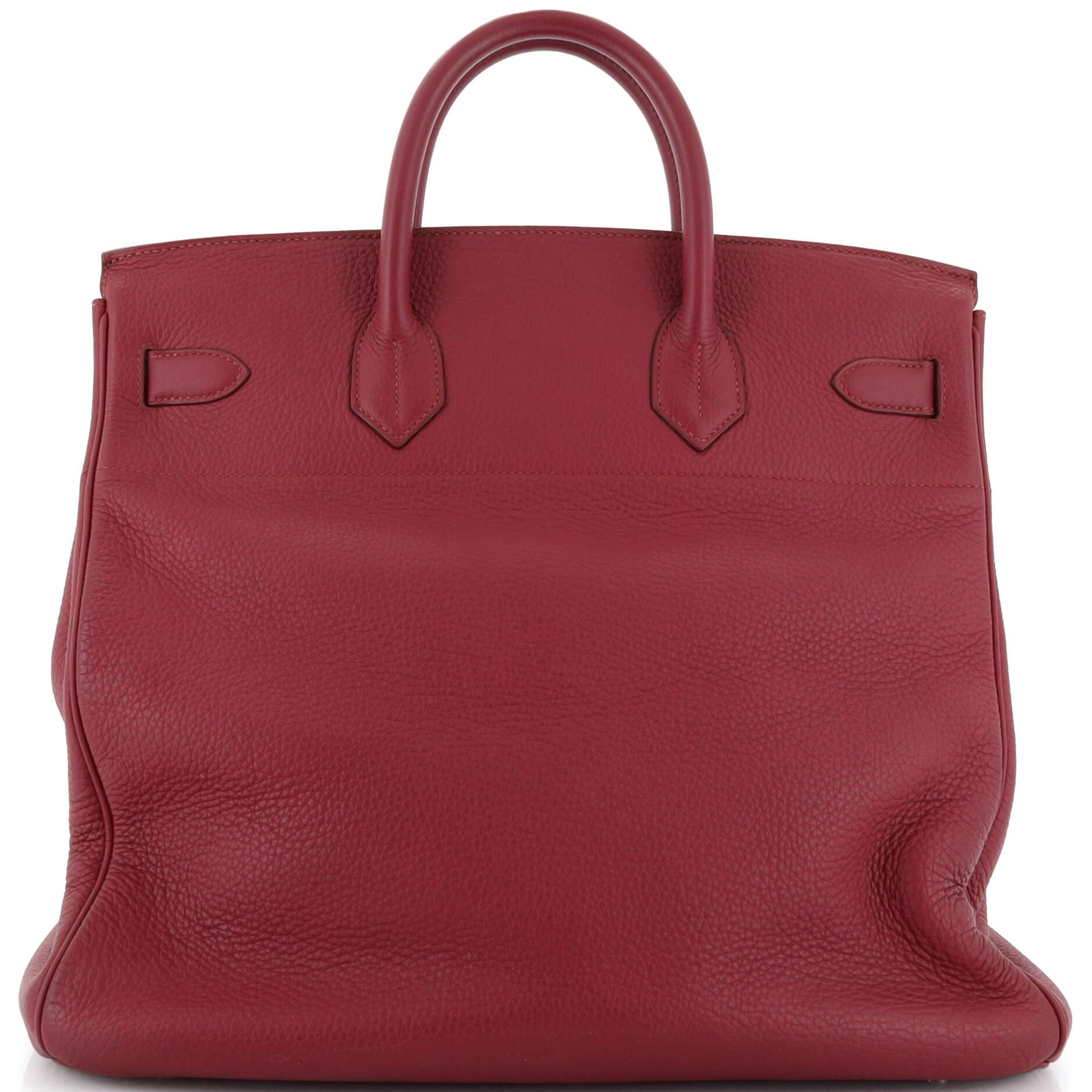 Hermes HAC Birkin Bag Rubis Togo with Palladium Hardware 40 In Good Condition For Sale In NY, NY