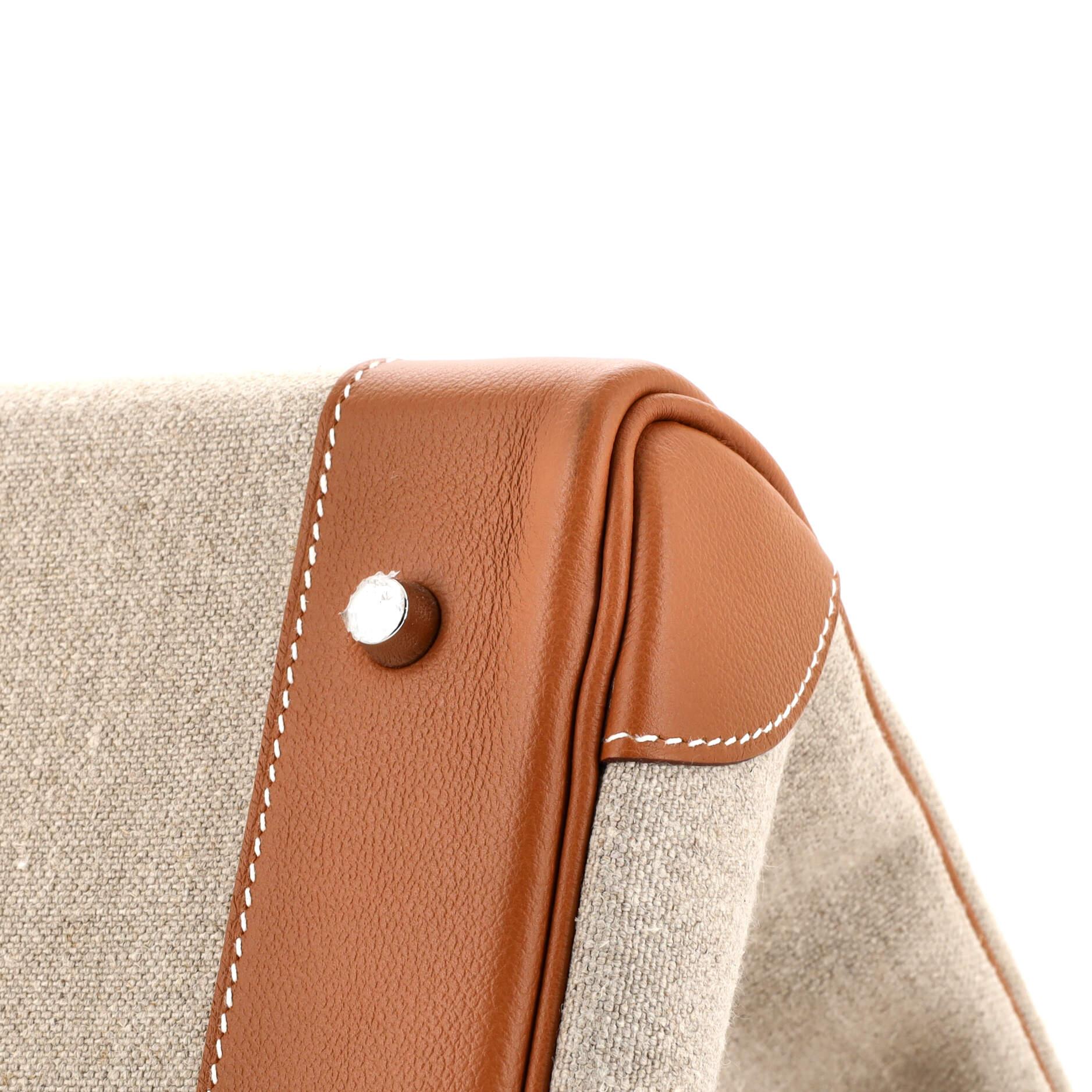 Hermès HAC Birkin Tasche Toile und Braun Evercolor mit Palladiumbeschlägen 40 für Damen oder Herren