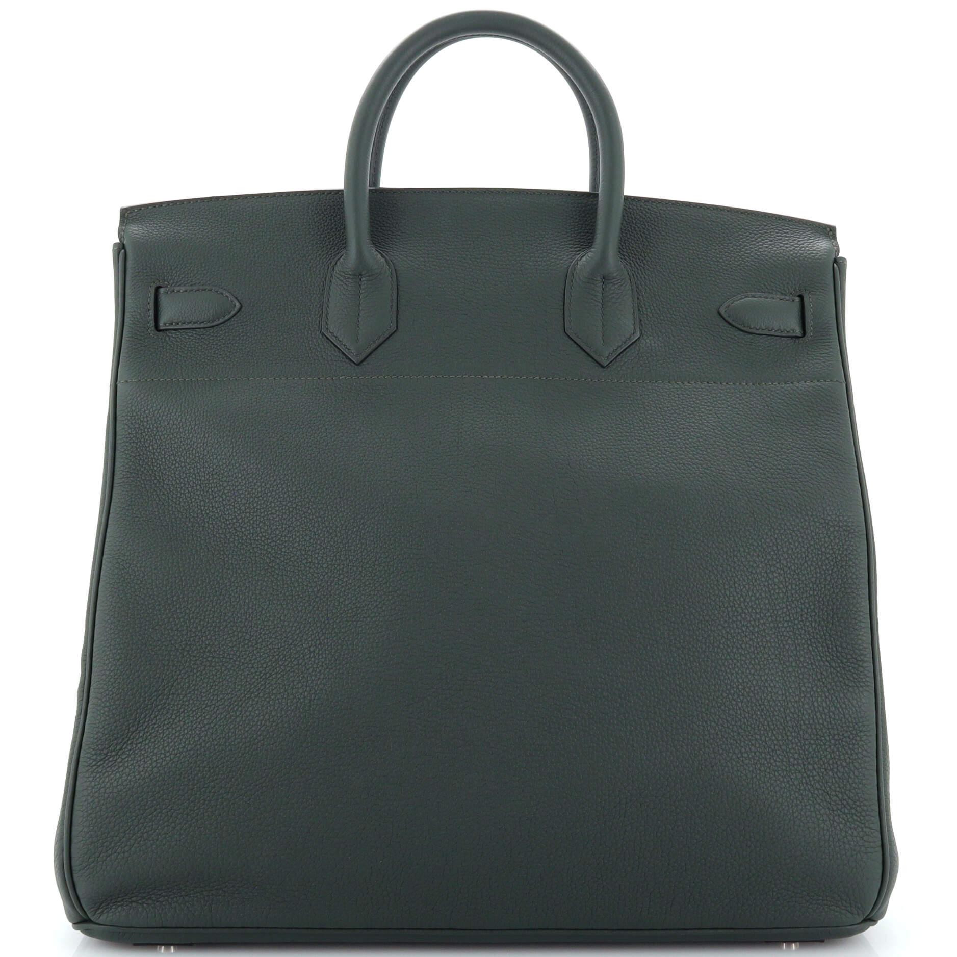 Hermes HAC Birkin Bag Vert Foncé Togo with Palladium Hardware 40 In Good Condition In NY, NY