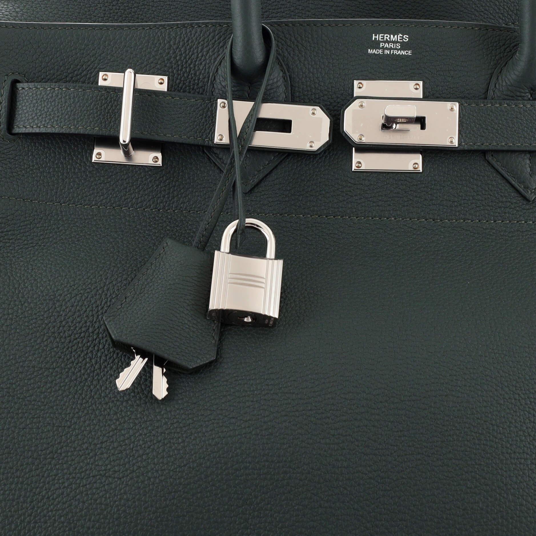 Hermes HAC Birkin Bag Vert Foncé Togo with Palladium Hardware 40 2