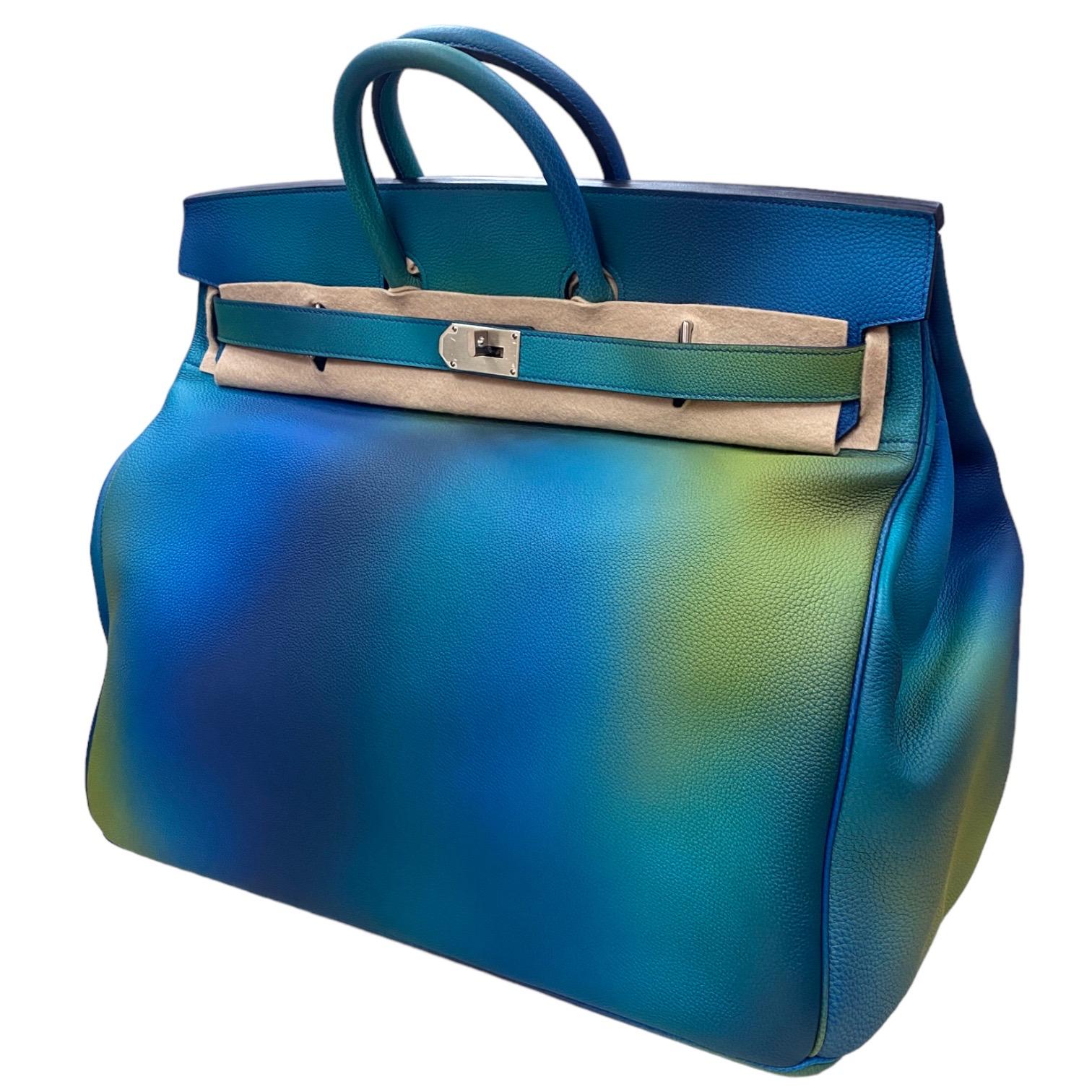 Hermes Birkin Bag 50cm Haut a Courroies Blue Nuit and Black Togo