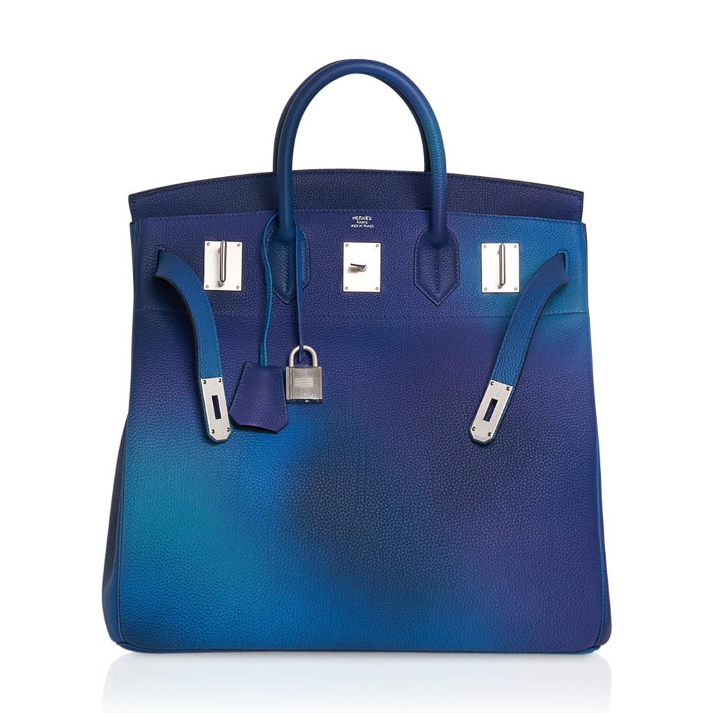 Men's Hermes Hac Cosmos Birkin 40 Bag Blue Nuit / Violet Limited Edition