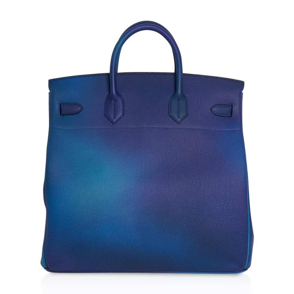 Hermes Hac Cosmos Birkin 40 Bag Blue Nuit / Violet Limited Edition 2