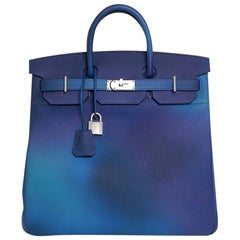 Hermes Hac Cosmos Birkin 40 Tasche Blau Nuit / Violett Limitierte Auflage