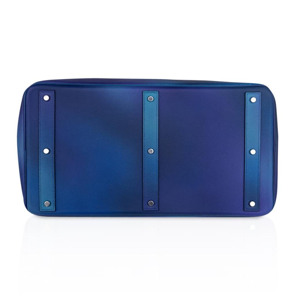 Hermes Hac Cosmos Birkin 50 Bag Blue Nuit / Violet Limited Edition 3