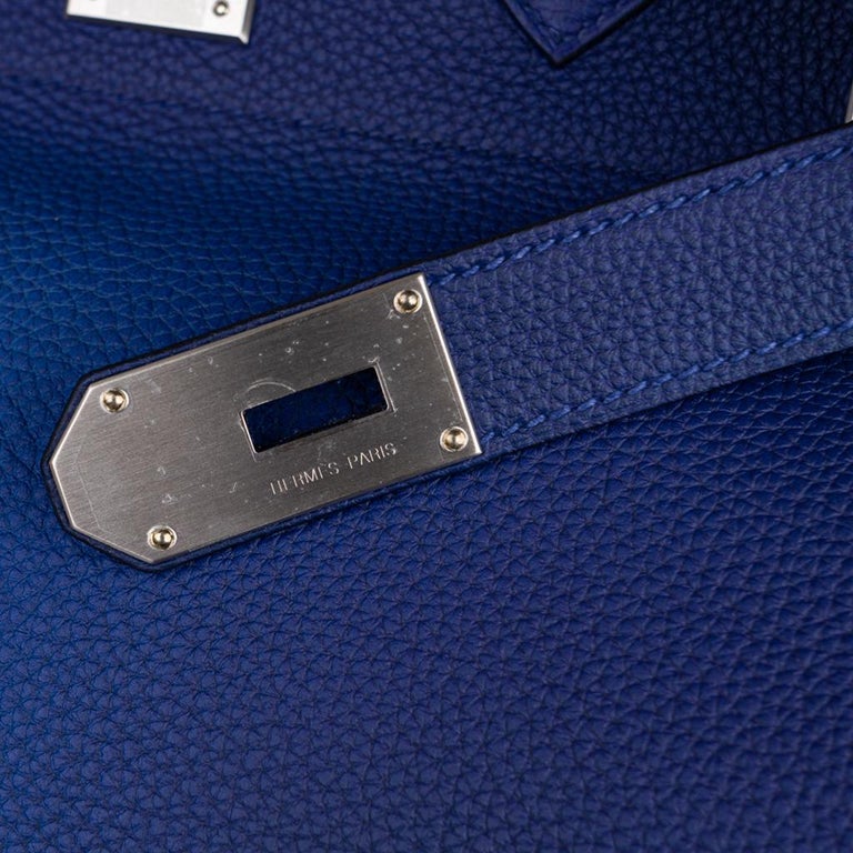 Hermes Birkin 50 Bag HAC Bi Colour Blue Nuit and Black Palladium Hardware  Rare