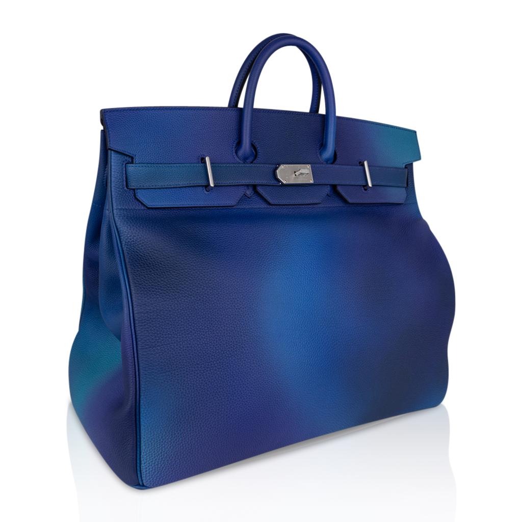 Hermes Hac Cosmos Birkin 50 Bag Blue Nuit / Violet Limited Edition at ...