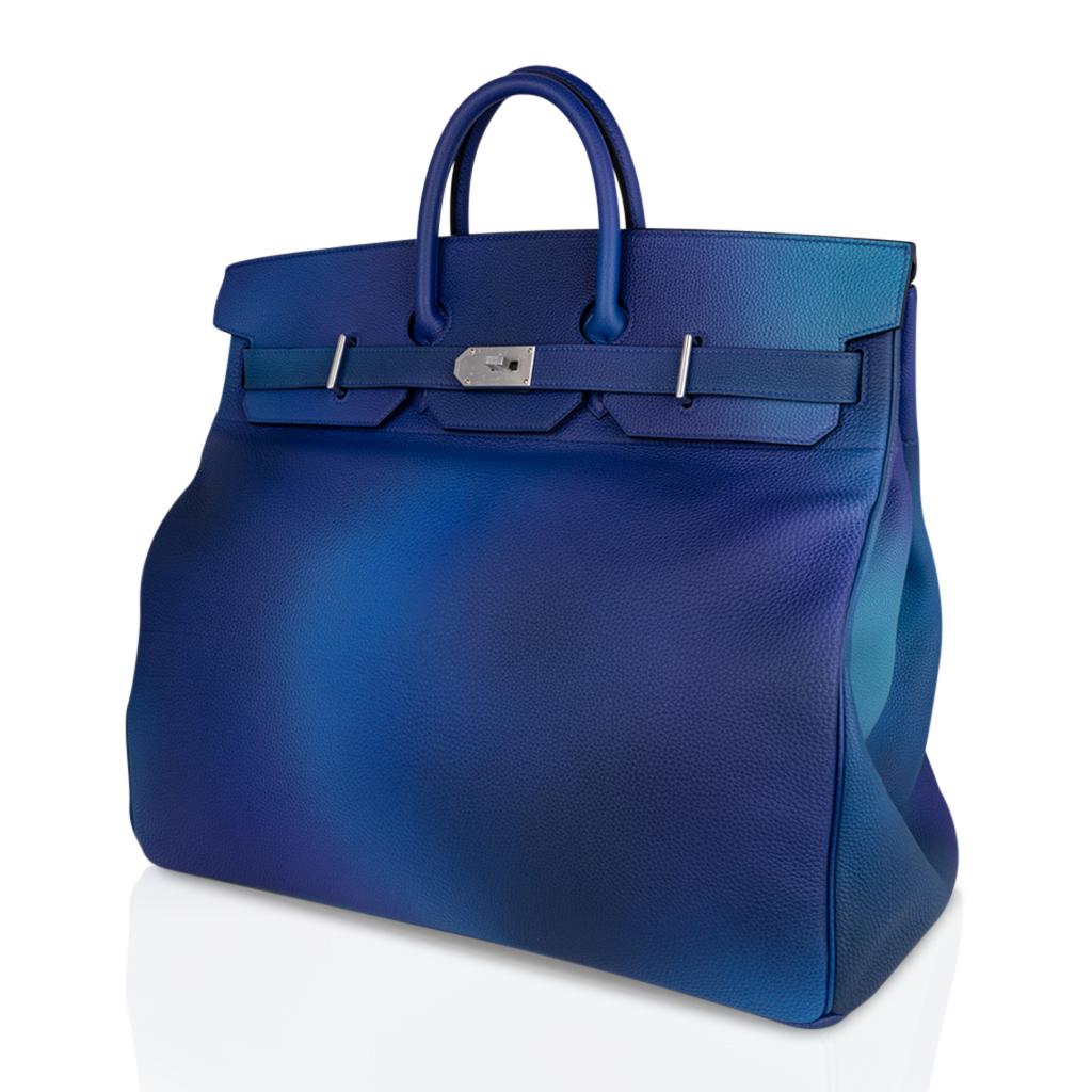 Men's Hermes Hac Cosmos Birkin 50 Bag Blue Nuit / Violet Limited Edition