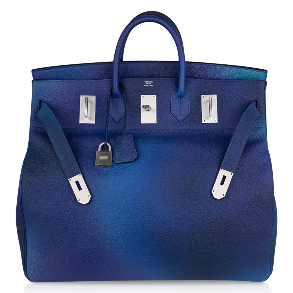 Hermes Hac Cosmos Birkin 50 Bag Blue Nuit / Violet Limited Edition 1