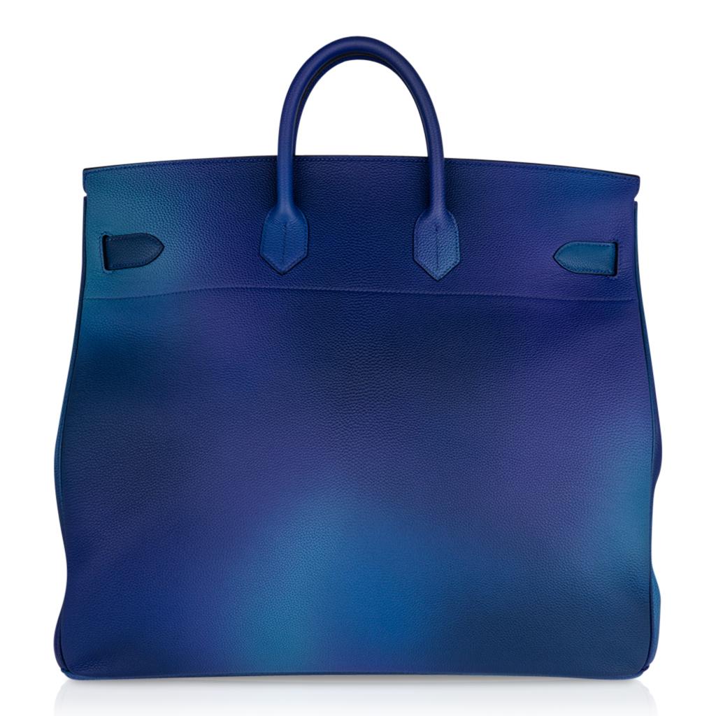 Hermes Hac Cosmos Birkin 50 Bag Blue Nuit / Violet Limited Edition 2