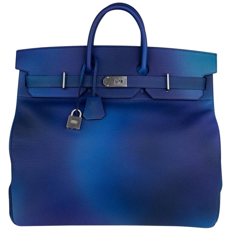 Hermes Hac Cosmos Birkin 50 Bag Blue Nuit / Violet Limited Edition at  1stDibs