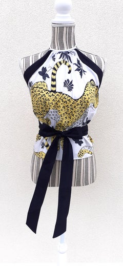 Hermès Halter Wrap Top Les Léopards Size S/M