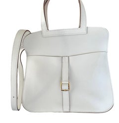 Hermes Halzan 25 Bag White w Gold Hardware