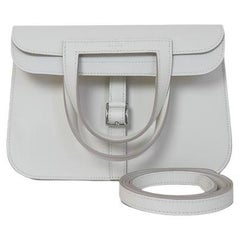 Hermes Halzan 25 Palladium Hardware Blanc White