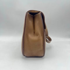 HERMES Halzan 31 Gold Leather Shoulder Crossbody Bag PHW 2015