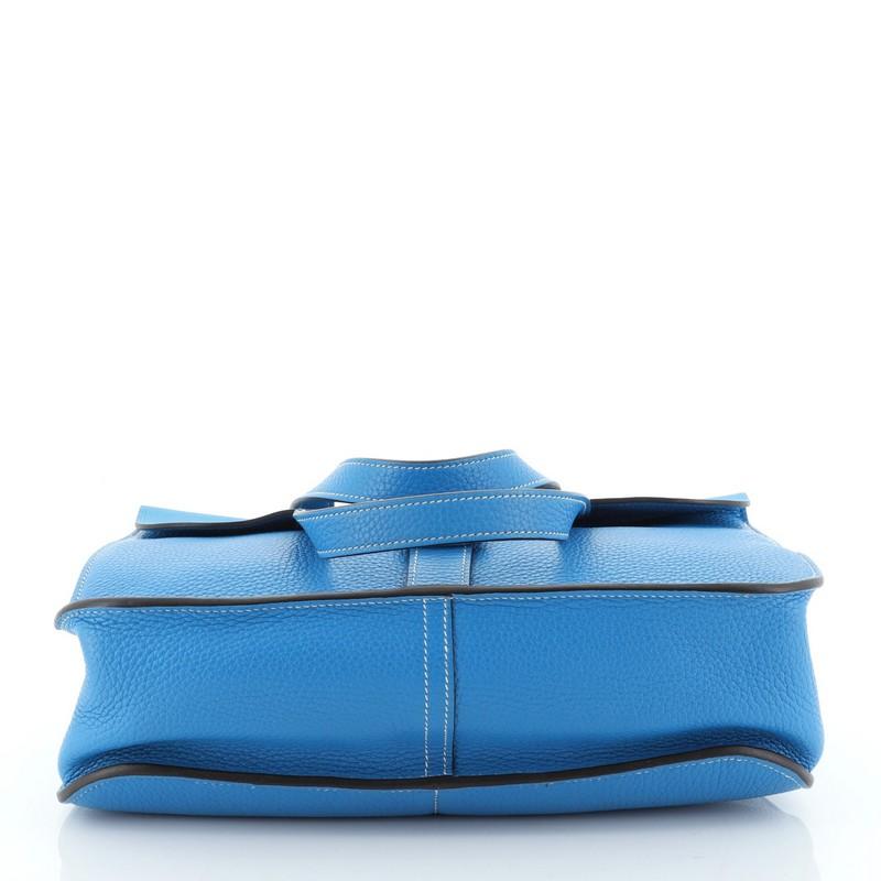 Blue Hermes Halzan Bag Clemence 31