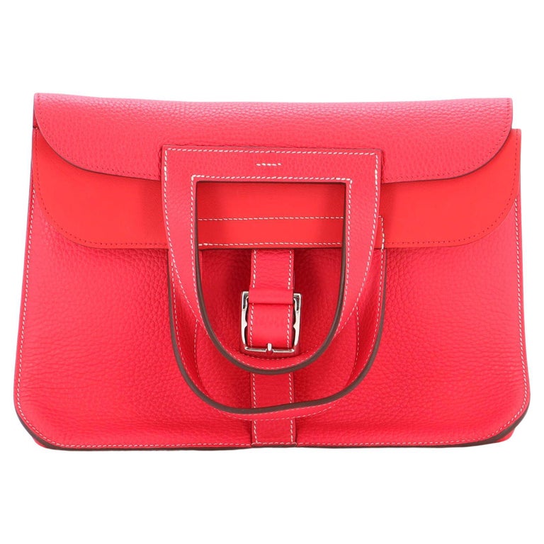 Hermes Halzan 31 Clemence Leather Crossbody Bag