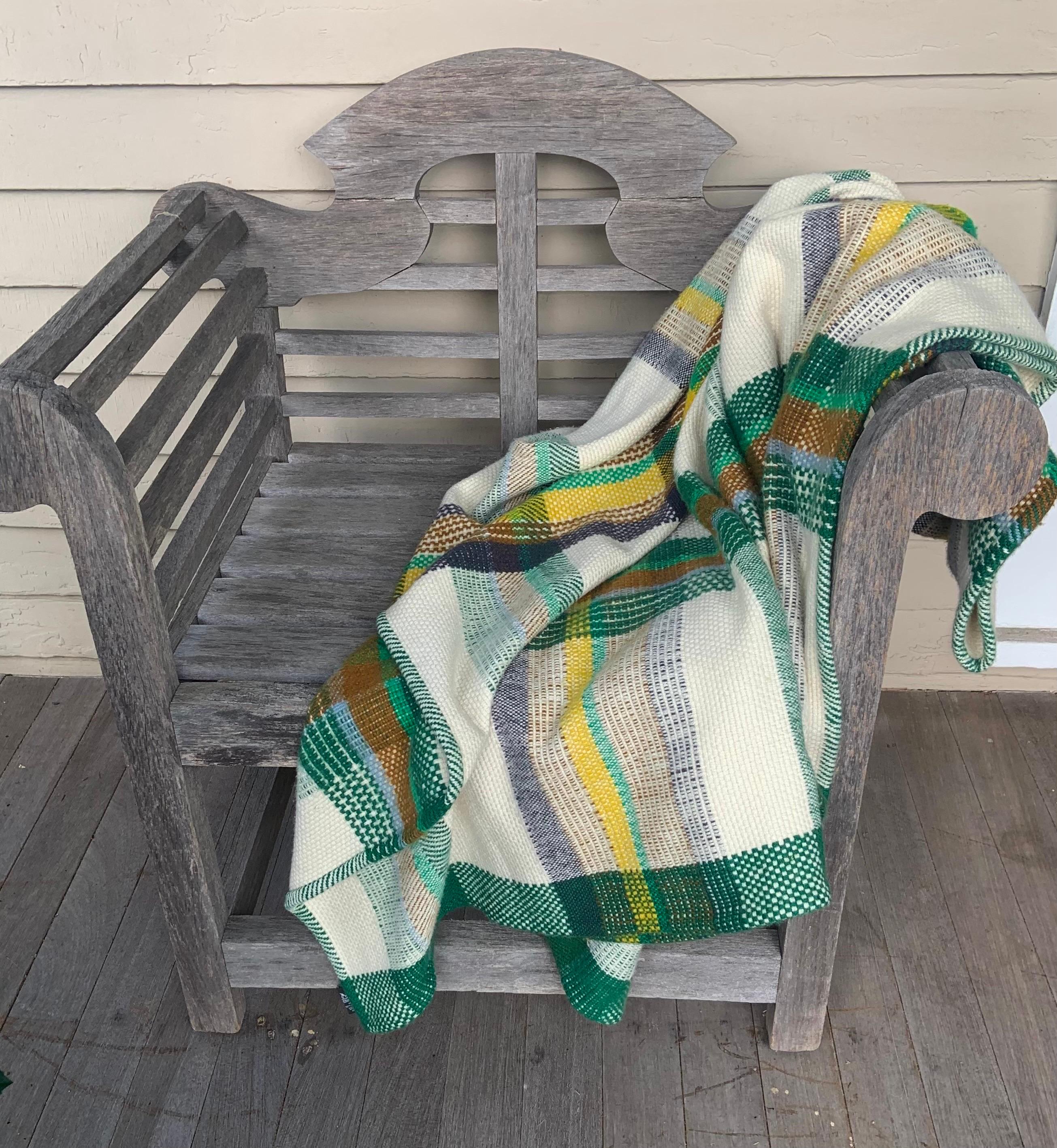 Brown Hermes Hand Made Documented Tartan Plaid Cashmere Blanket or Throw