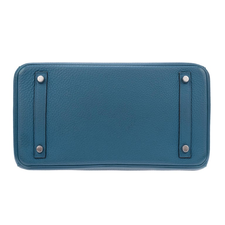 Hermès handbag Birkin 30 bicolor blue/grey (special order, horseshoe ...