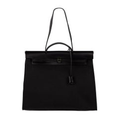 Hermès Handbag Herbag 38 in black canvas and leather, new condition !