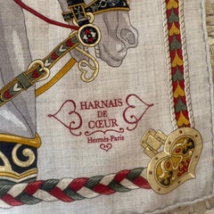 Hermès “Harnais Coeur” Vintage Silk Scarf 40x40 – Limited Edition