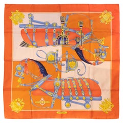 Foulard en soie Hermès ""Harnais de Cour"" 90cm par Philippe Ledoux, 2021.