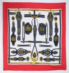 HERMÈS Harnais Des Présidents Silk Scarf, 1980's