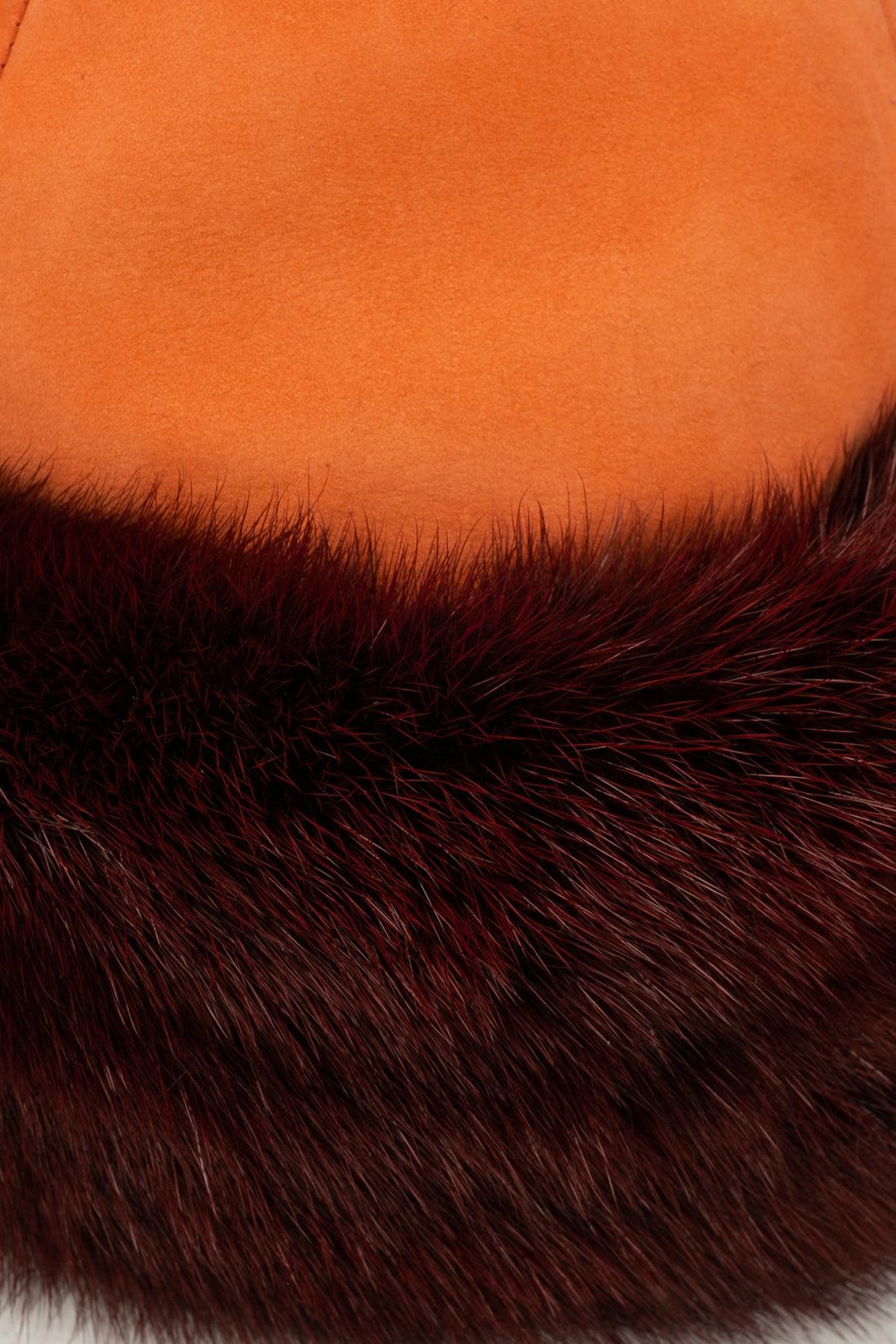 Hermès Hat in Dyed Mink Skin and Fur For Sale 1