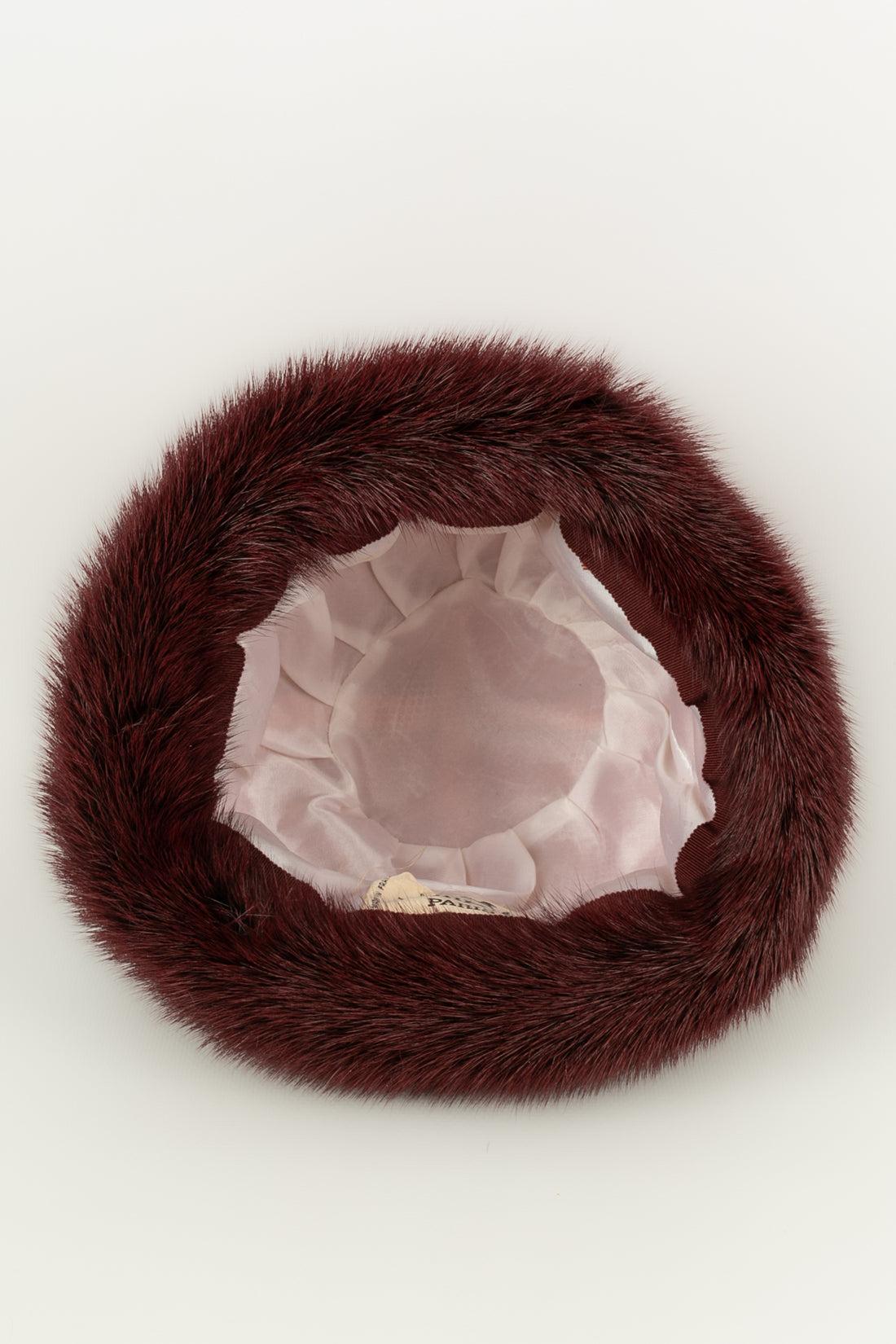 Hermès Hat in Dyed Mink Skin and Fur For Sale 3