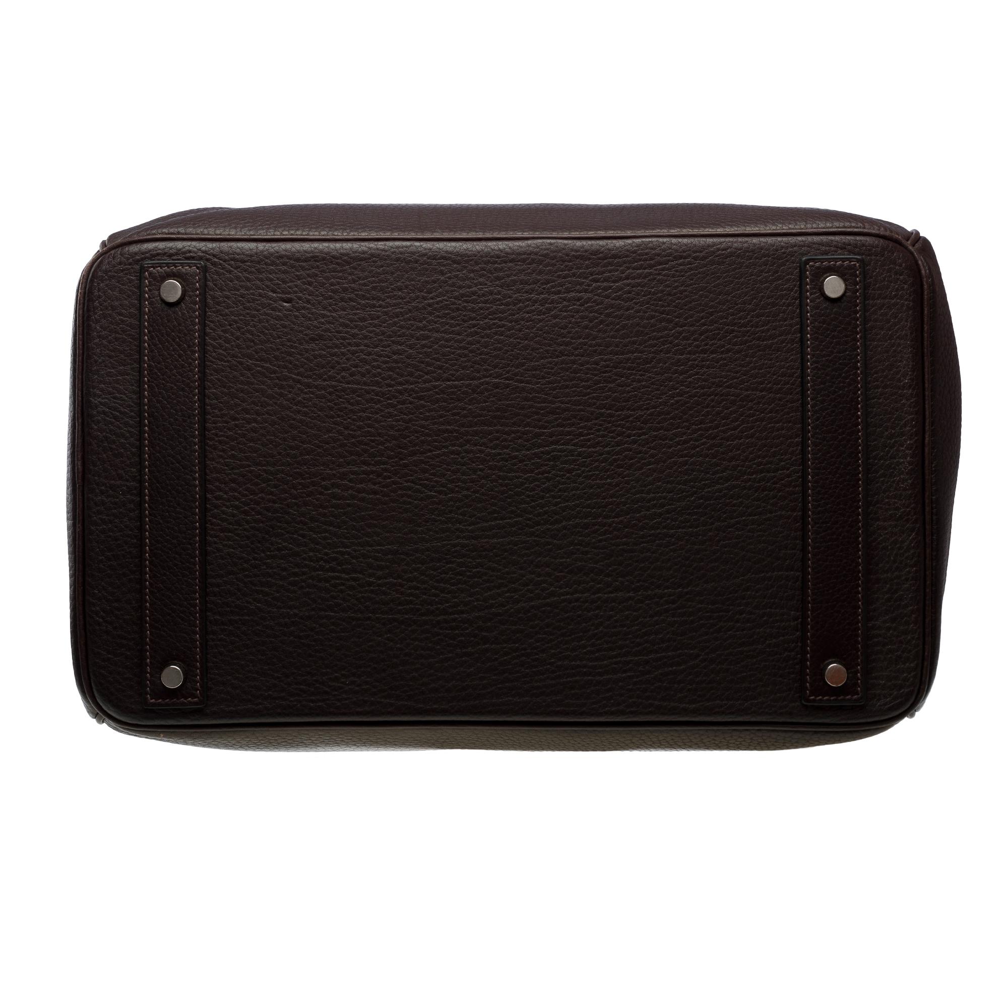 Hermes Haut à Courroies (HAC) 40 Travel bag in Brown Togo calf leather, PHW For Sale 5