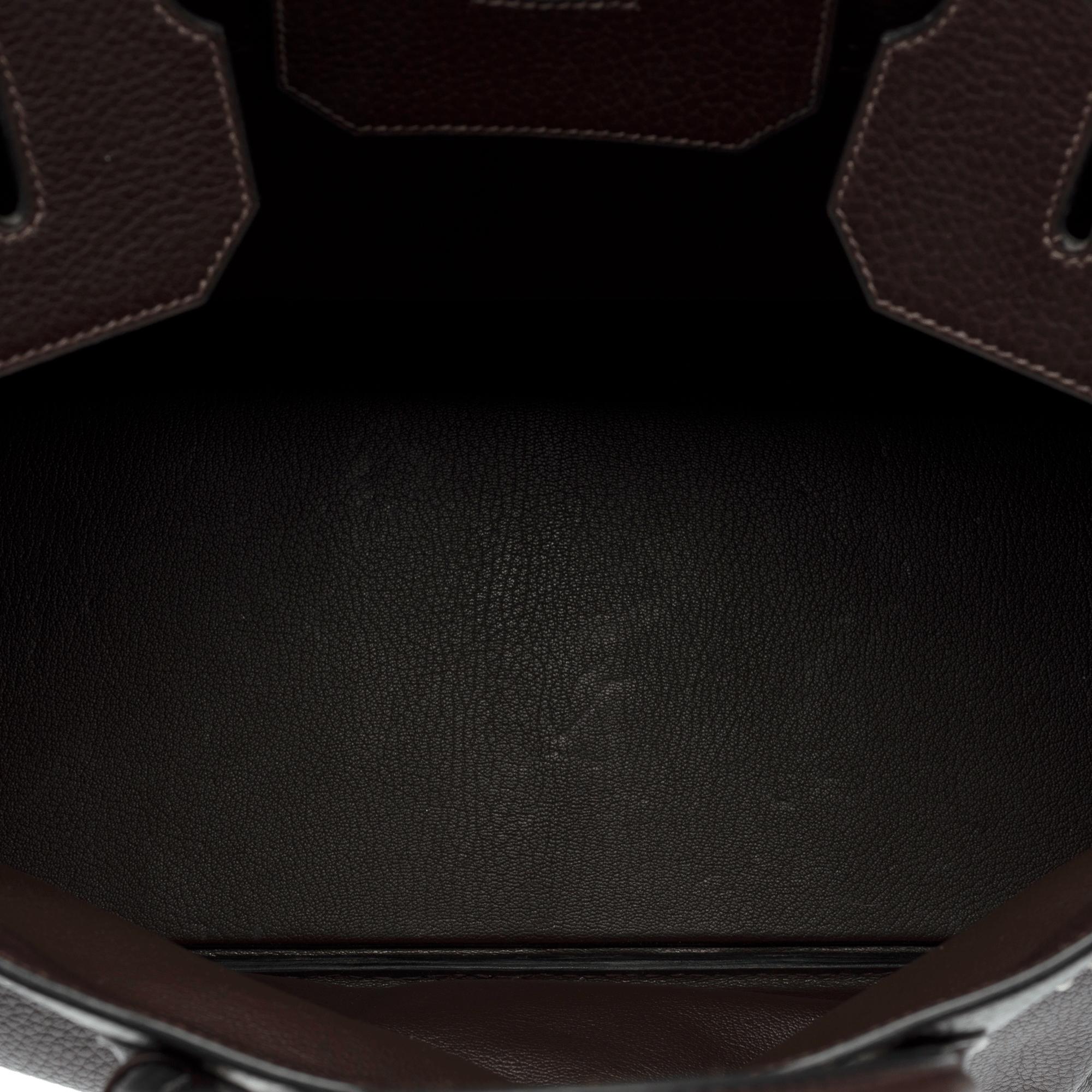 Hermes Haut à Courroies (HAC) 40 Travel bag in Brown Togo calf leather, PHW For Sale 3