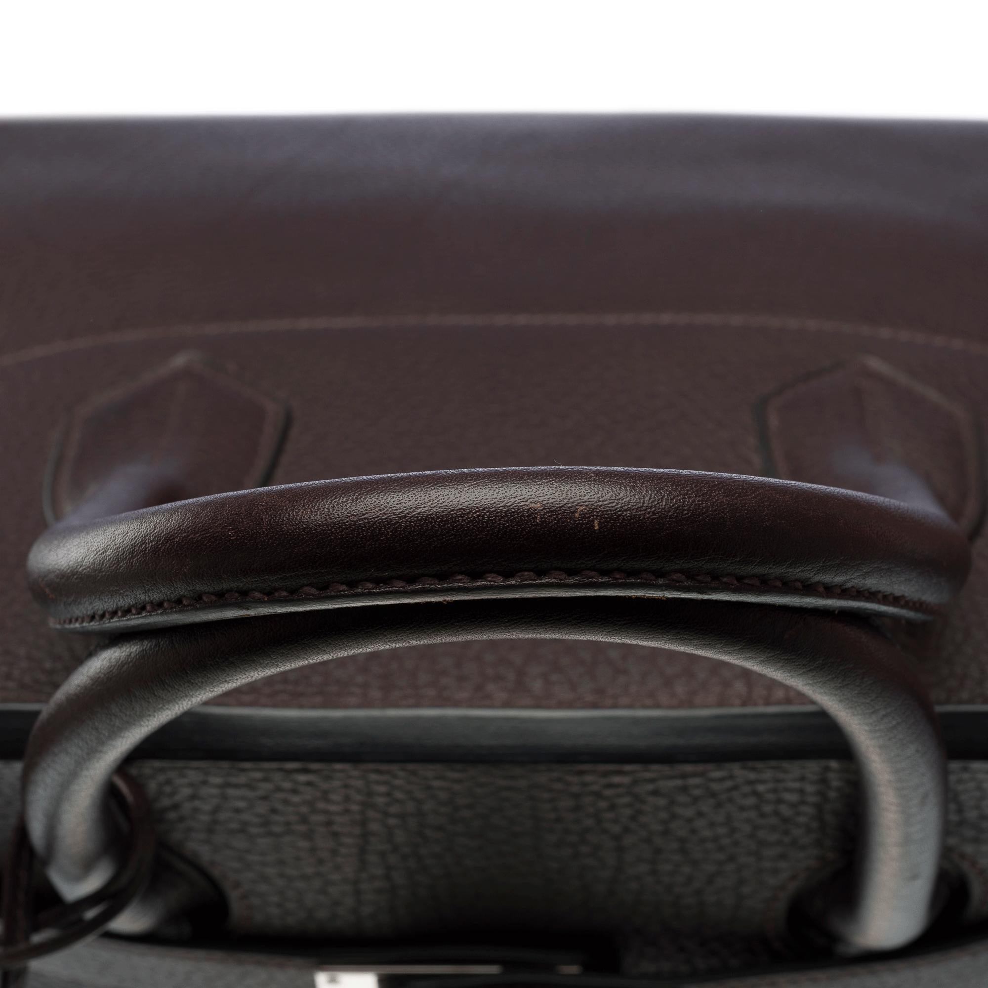 Hermes Haut à Courroies (HAC) 40 Travel bag in Brown Togo calf leather, PHW For Sale 4
