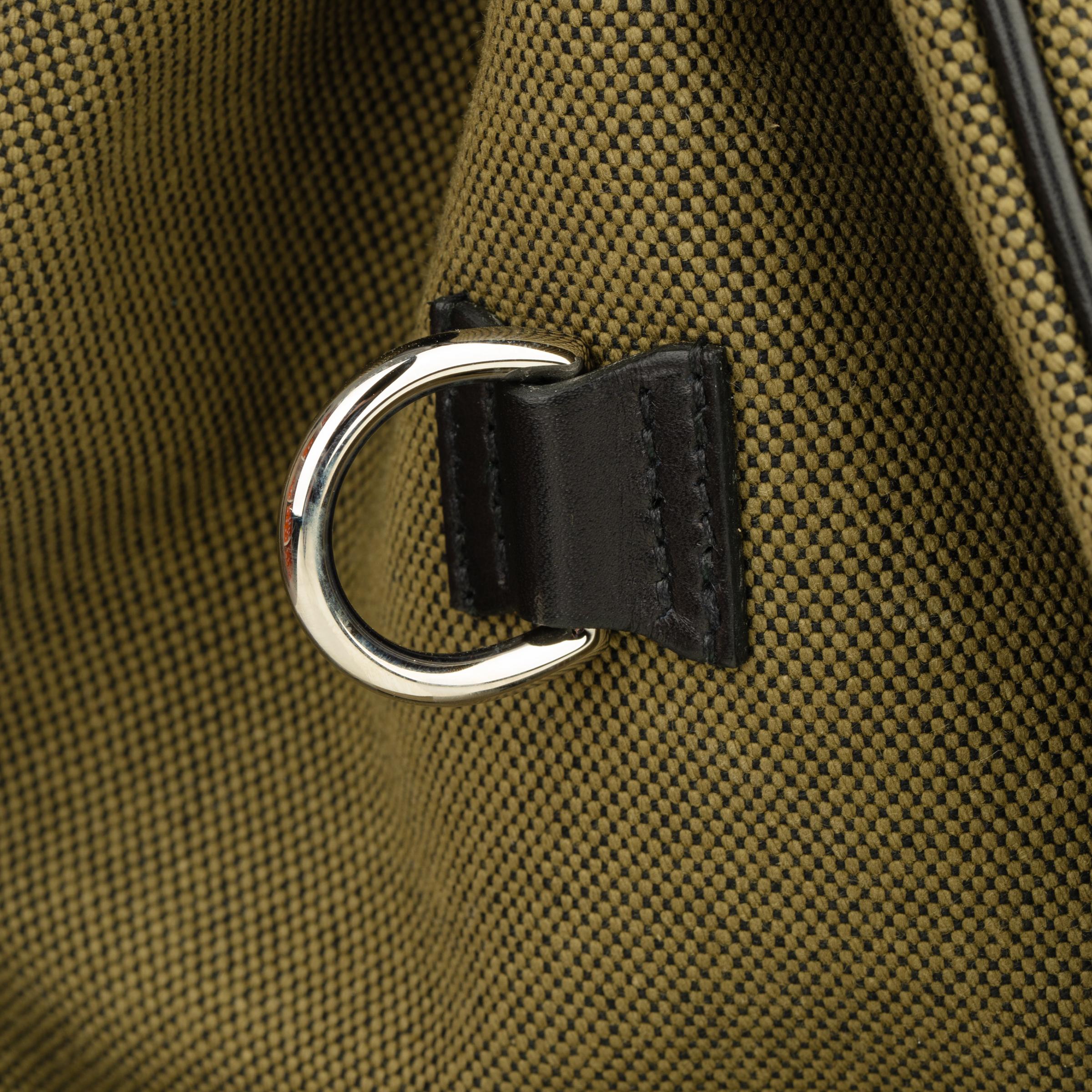 Hermès Haut A Courroies HAC 40cm Cargo Toile Black & Vert Militaire Evercalf For Sale 3