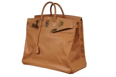 Hermes Haut à Courroies HAC 50 Birkin Courchevel Gold Hardware Tan Duffle