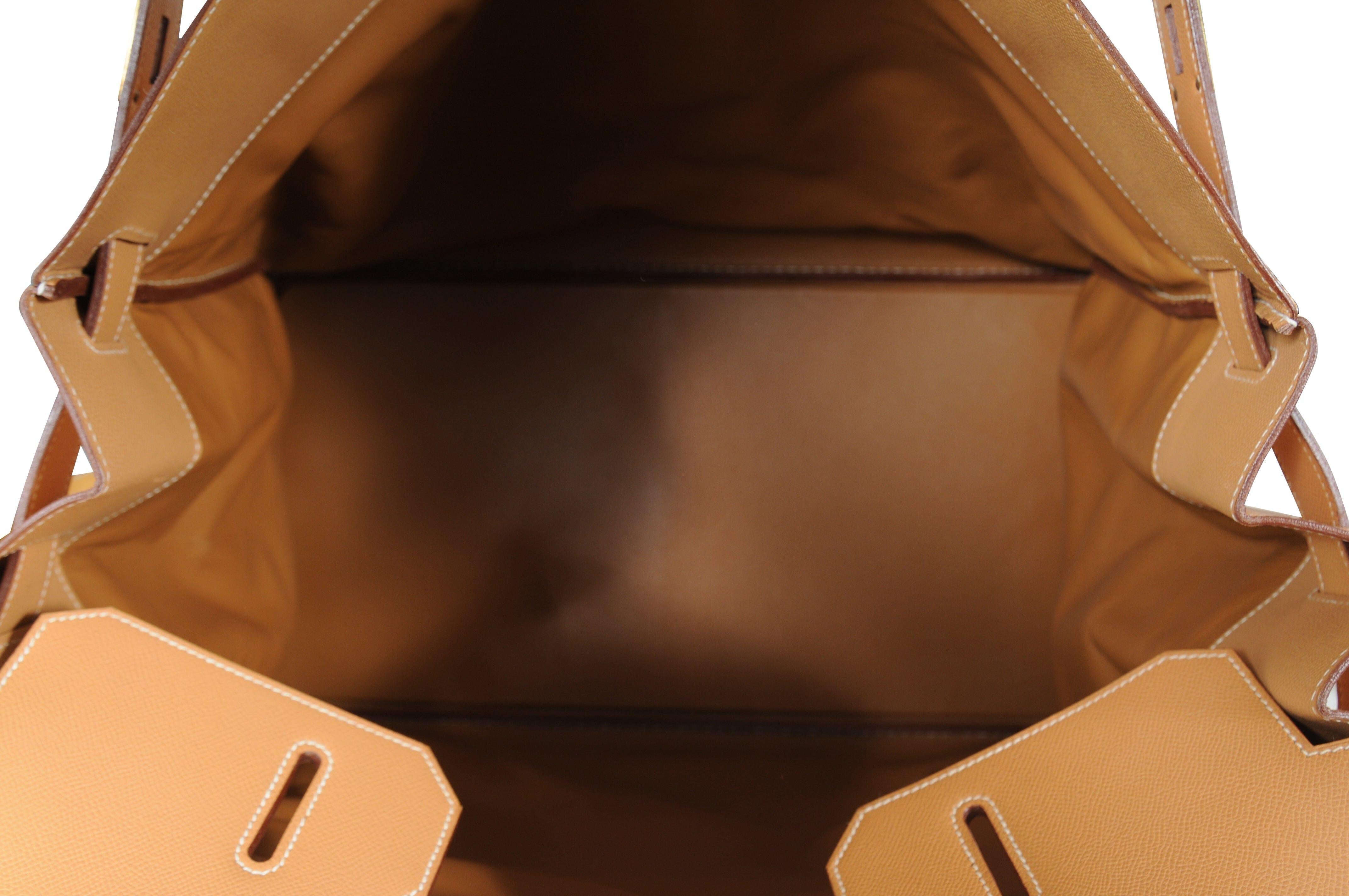 Hermes Haut à Courroies HAC 50 Birkin Courchevel Gold Hardware Tan Duffle For Sale 2