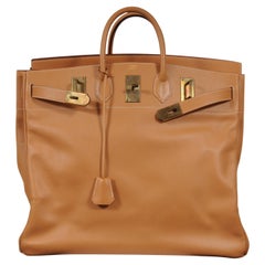 Hermes Haut à Courroies HAC 50 Birkin Courchevel Gold Hardware Tan Duffle
