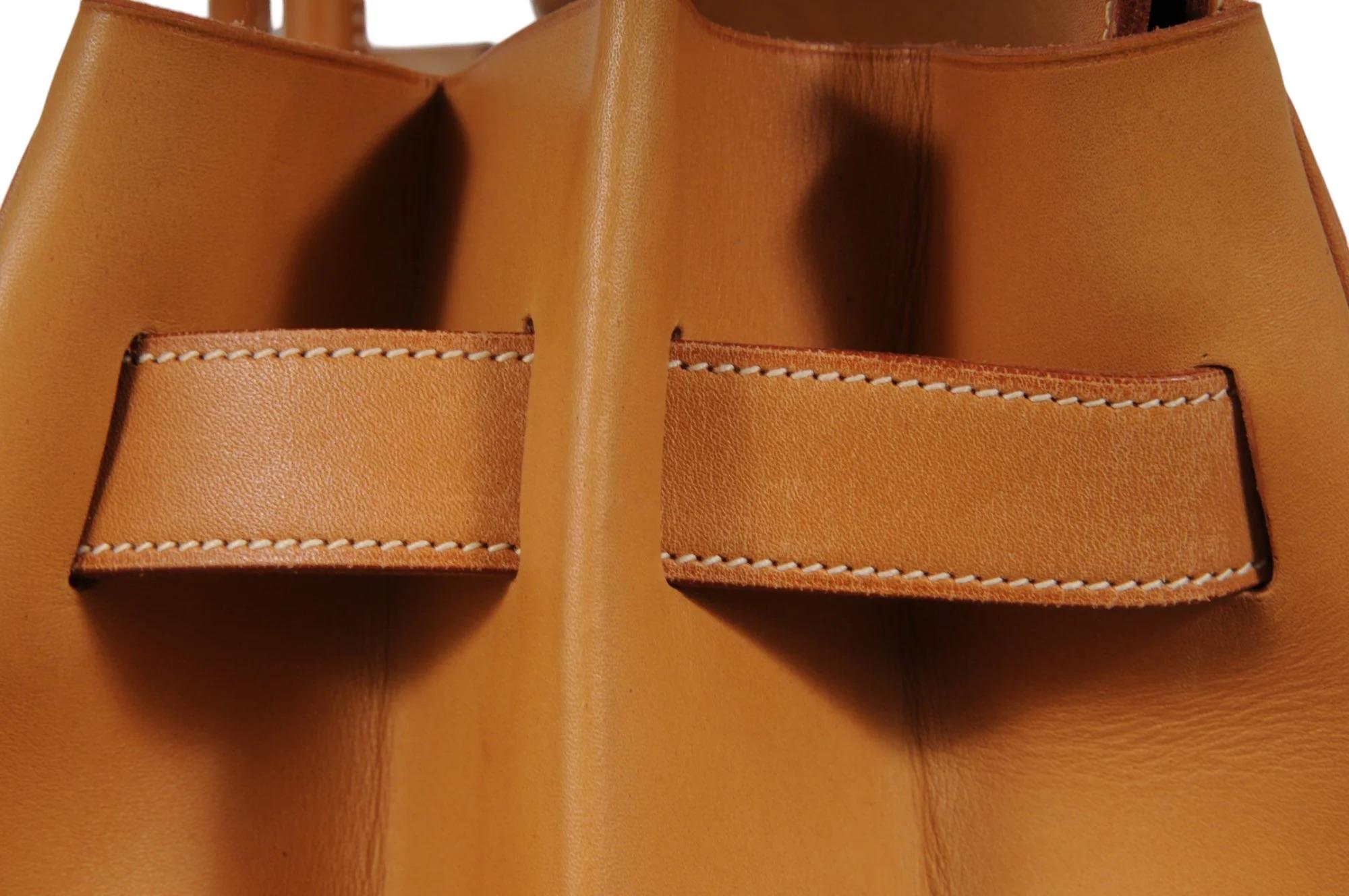 Hermes Haut à Courroies HAC 60 Birkin Vache Natural Gold Hardware Tan Duffle 5