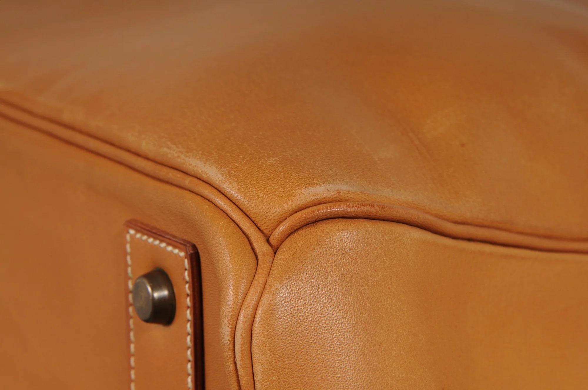 Hermes Haut à Courroies HAC 60 Birkin Vache Natural Gold Hardware Tan Duffle 7