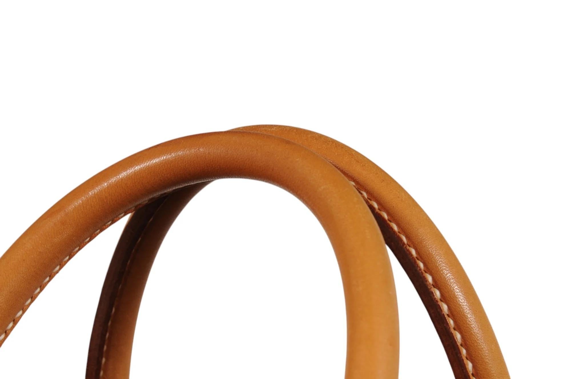 Hermes Haut à Courroies HAC 60 Birkin Vache Natural Gold Hardware Tan Duffle 8