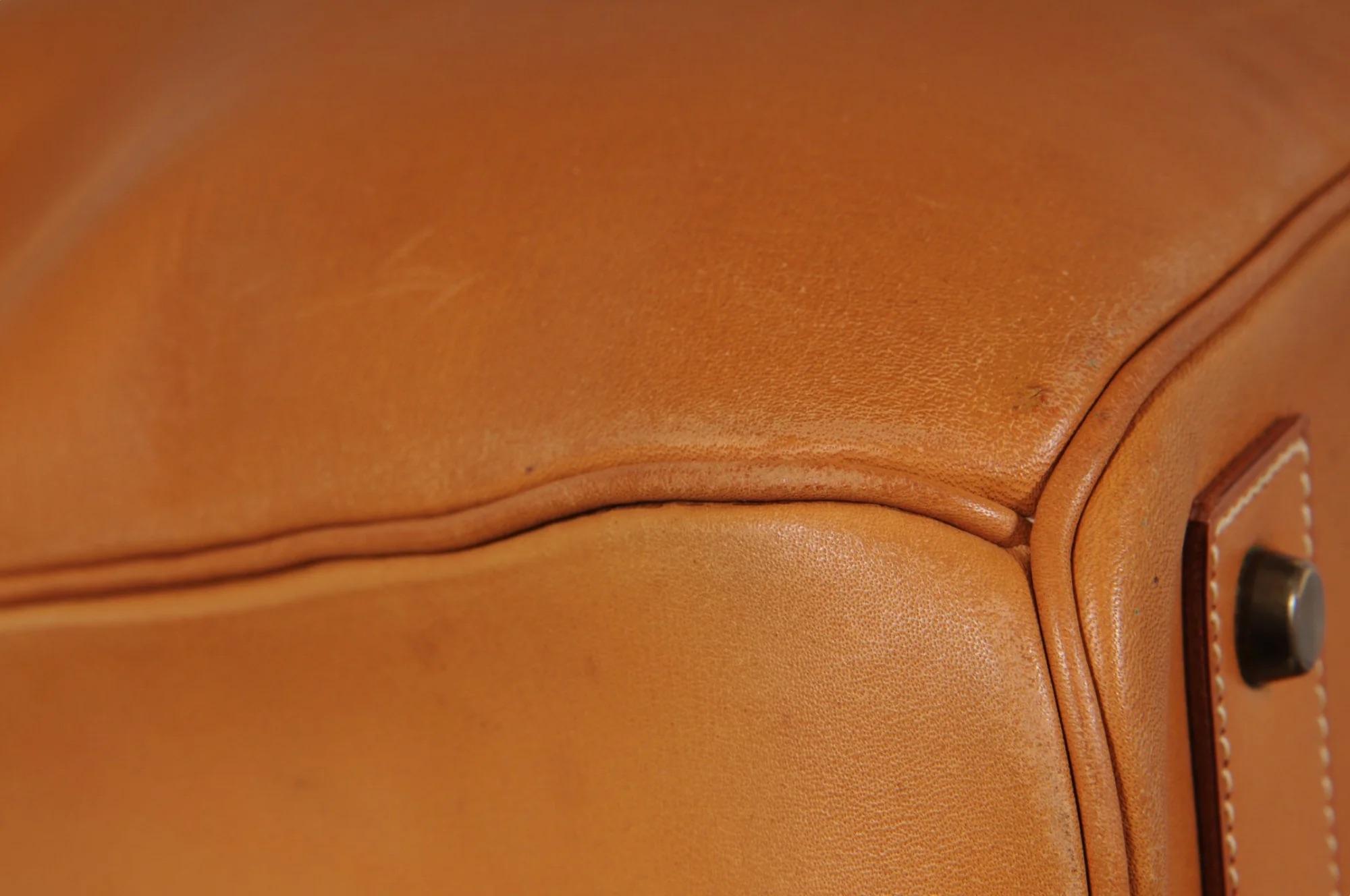 Hermes Haut à Courroies HAC 60 Birkin Vache Natural Gold Hardware Tan Duffle 9