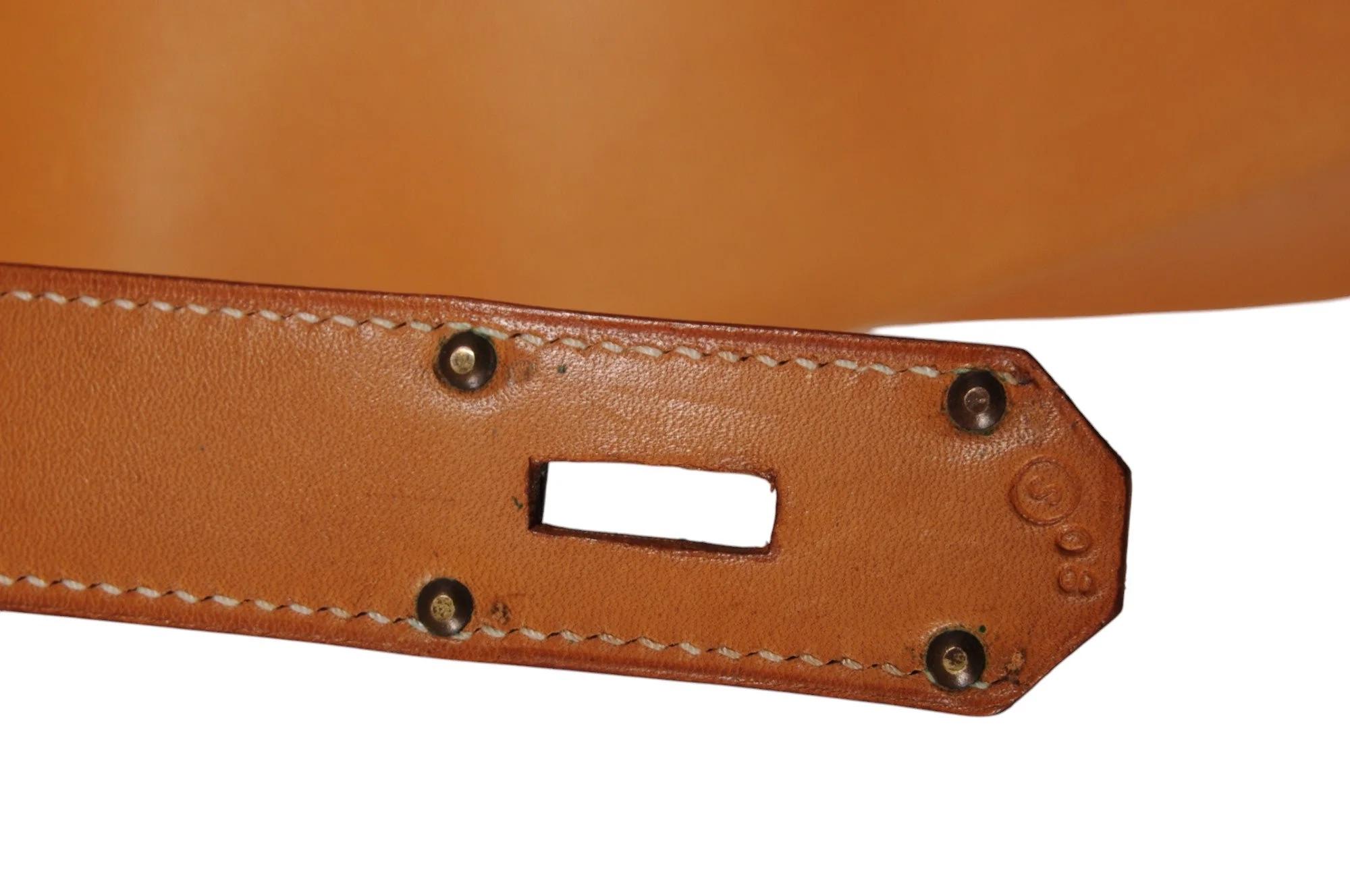Hermes Haut à Courroies HAC 60 Birkin Vache Natural Gold Hardware Tan Duffle 12
