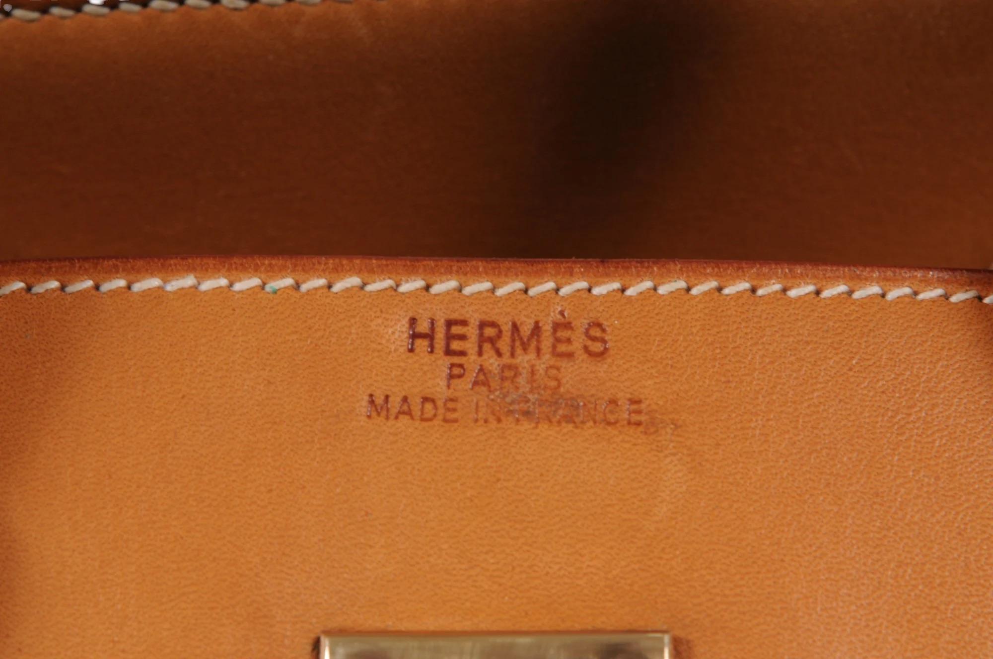 Hermes Haut à Courroies HAC 60 Birkin Vache Natural Gold Hardware Tan Duffle 14