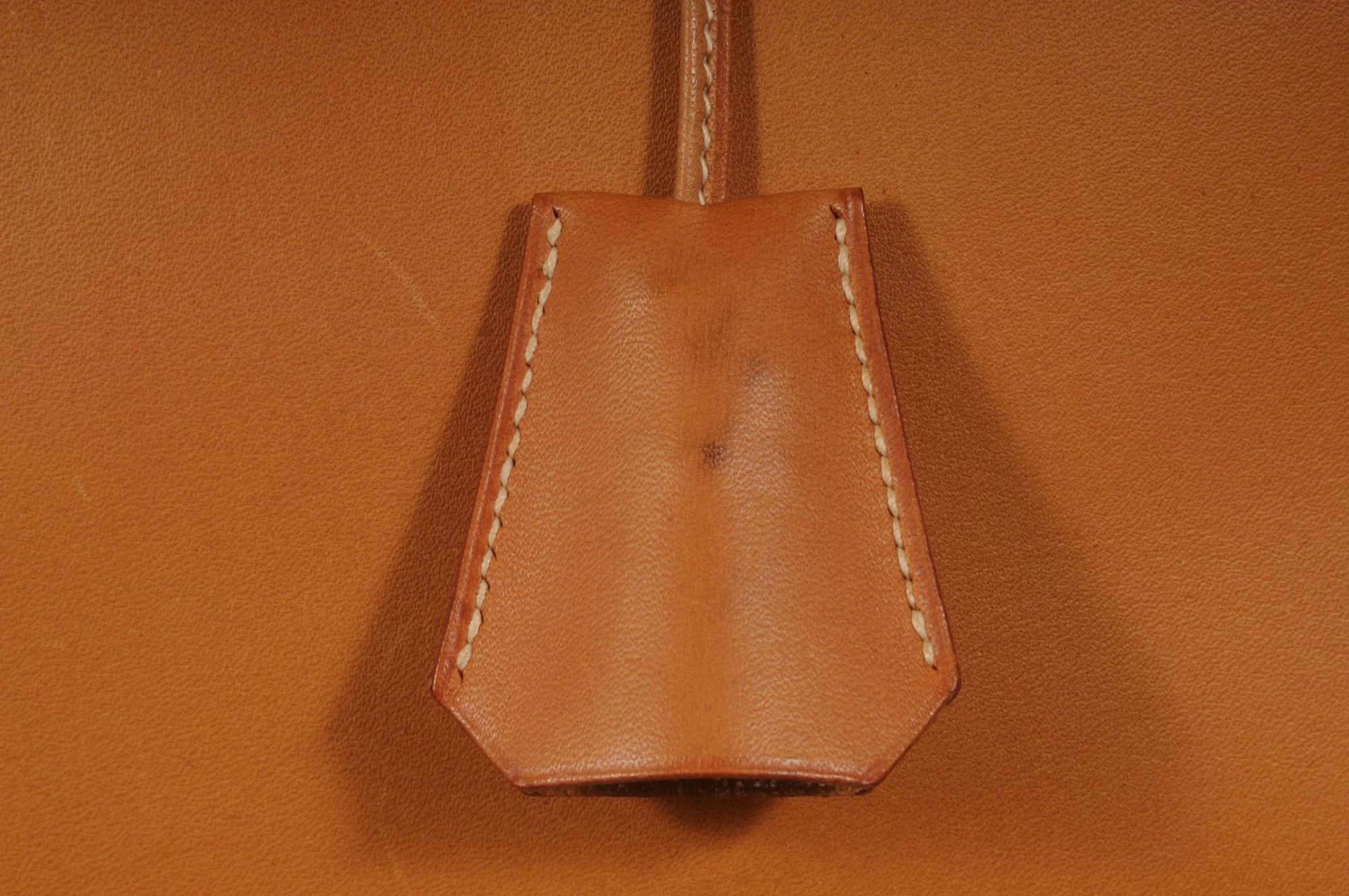 Hermes Haut à Courroies HAC 60 Birkin Vache Natural Gold Hardware Tan Duffle 15