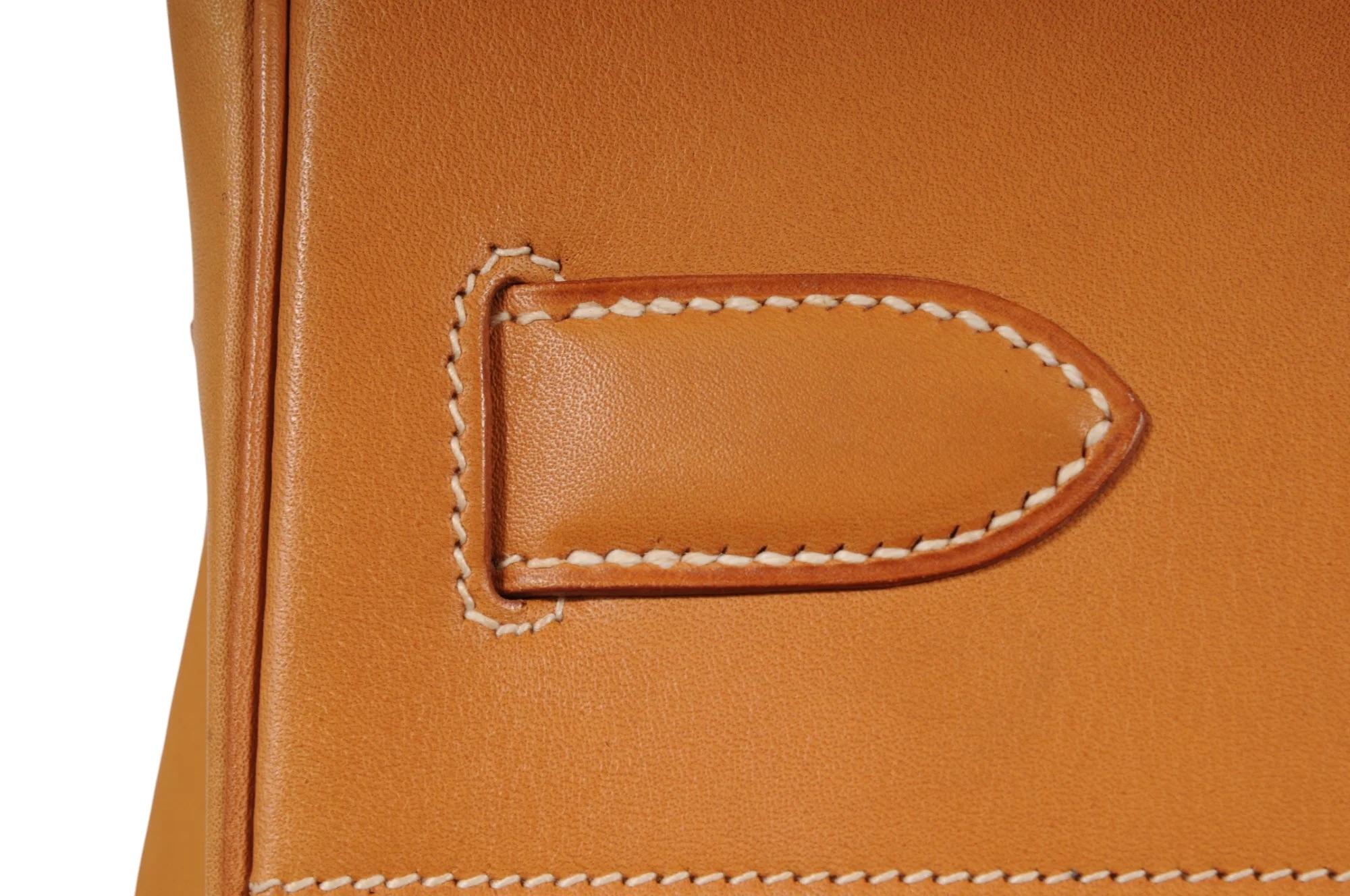 Hermes Haut à Courroies HAC 60 Birkin Vache Natural Gold Hardware Tan Duffle 3